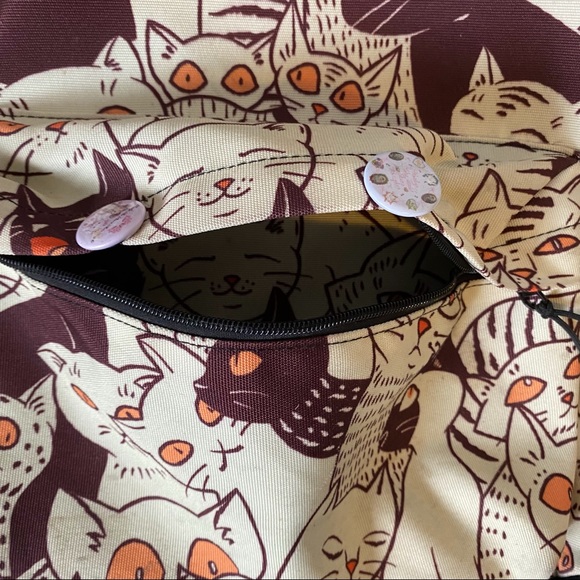 Cat pattern School College Kitty Backpack - O/S - Picture 11 of 16